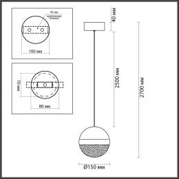 Odeon light 5036/12L L-VISION ODL24 389 ант.бронза/прозрачн/молочный/металл/акрил Подвес LED 12W 4000K 600лм RONI  - 2 купить